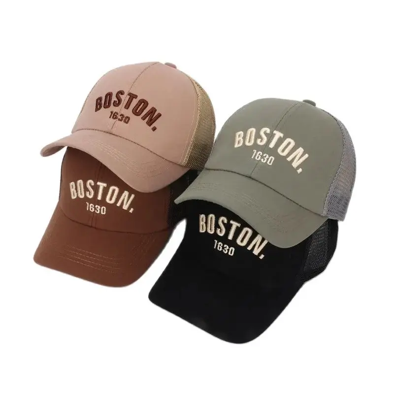 Doitbest Mesh Child Baseball Cap Summer Hip Hop Boston Letters Autumn Kids Sun Hats Boys Girls Caps Snapback Peaked Hat Gorras