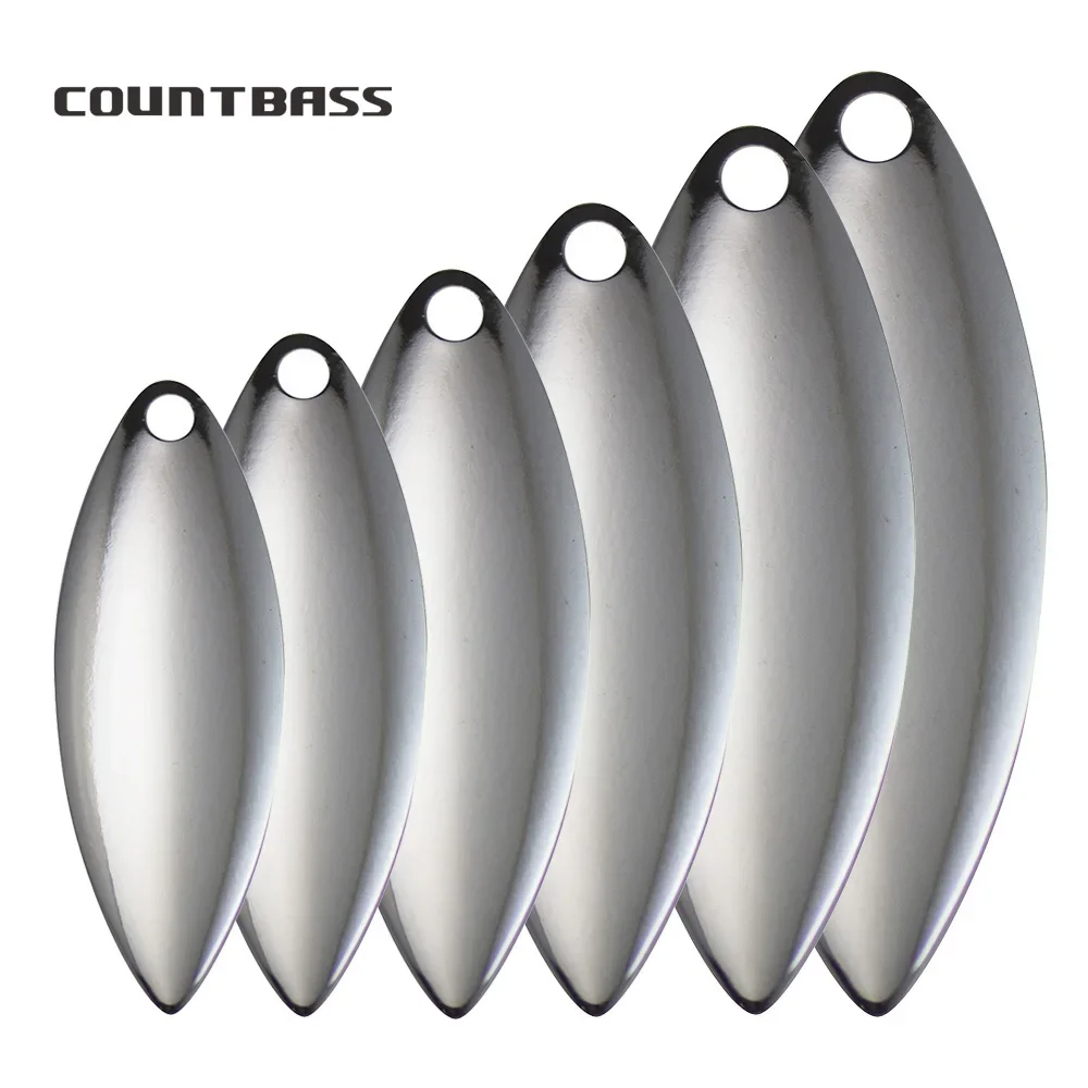 Countbass Hojas giratorias de sauce acero níquel liso para señuelos - imagen 4
