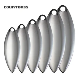 Countbass 50pcs Size 1-6 Nickel Steel Willow Spinner Blades Smooth Finish, DIY Spinner bait Fishing Lures, Tackle Craft