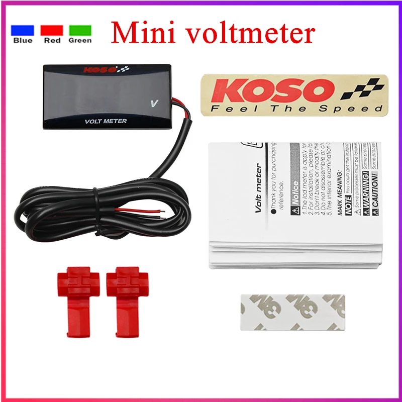 

koso Voltmeter 12V Digital Voltage Indicator LED Display Voltmeter Panel Meter DC 9V-150V