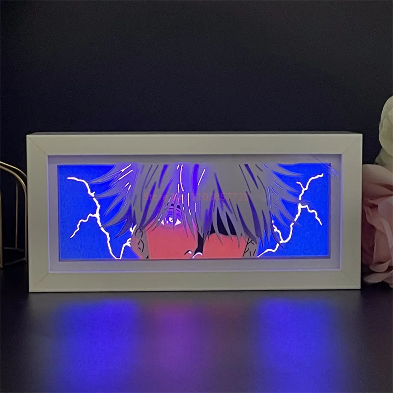 Paper Cut Shadow Box Jujutsu Kaisen Sukuna Led Light For Bedroom Desk Decor Manga Birthday Gift Table Lamps Satoru Gojo Lightbox