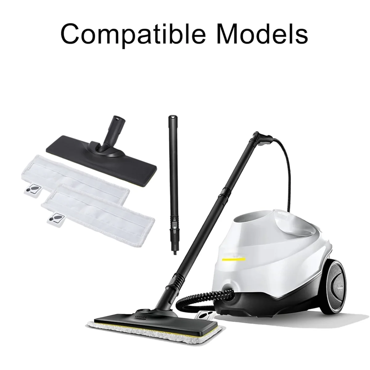 

B53CC Floor Brush Head Nozzle with Floor Cloth with Extension Rod for Karcher SC1 SC2 SC3 SC4 SC5 Steam Cleaner Accessories