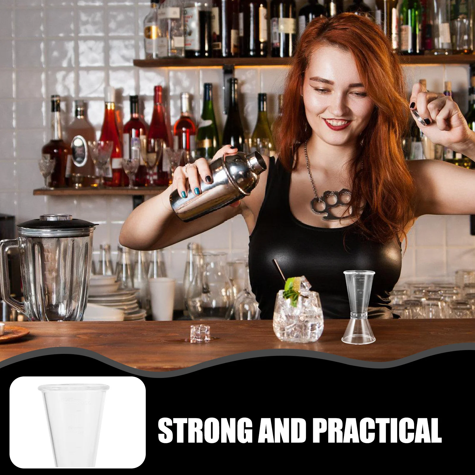 

2Pcs Double Measuring Jigger Resin Cocktail Bartender Shaker Jigger Precise Measurement Tool for Cocktails Professional