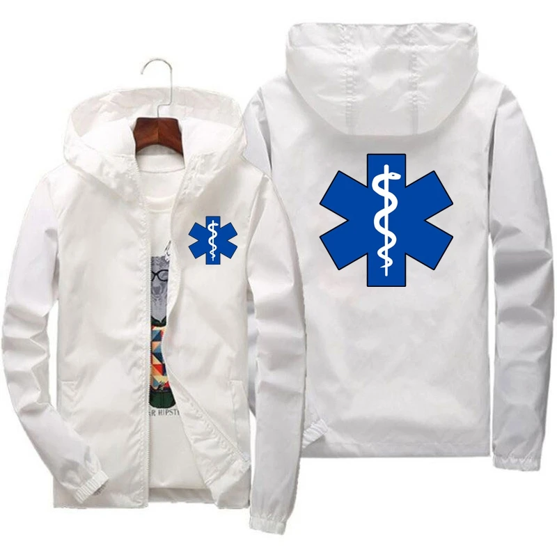 EMT Emergency Ambulance 2024Men\'s New Spring And Autumn Fashionable Outdoor Waterproof Jackets Windbreaker Coat Camping Clothes