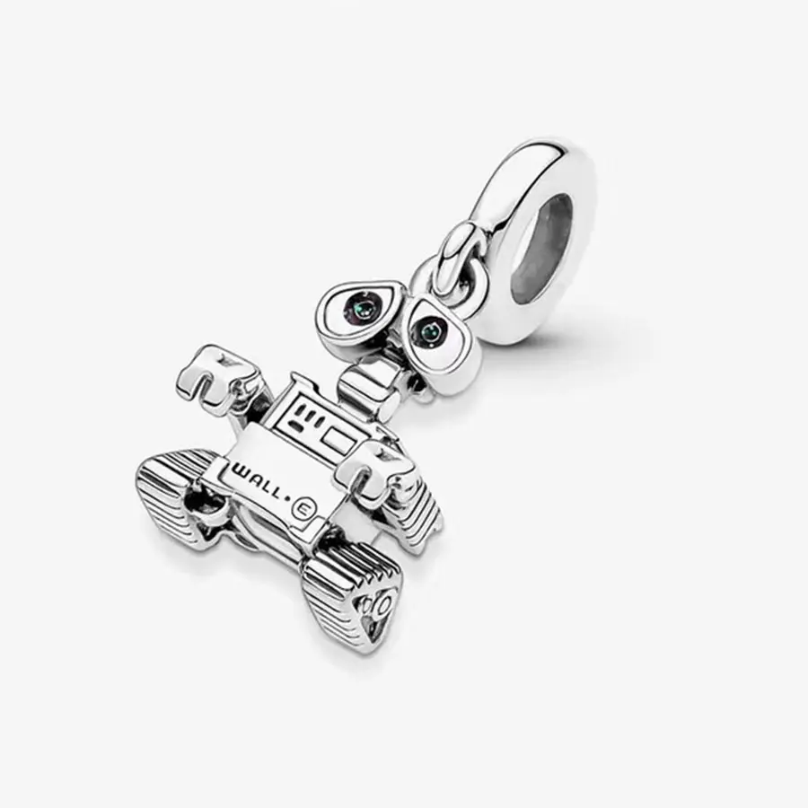 قلادة روبوت ديزني من الفضة الإسترلينية 100% عيار 925 مناسبة لسوار باندورا الأصلي، هدية عصرية للنساء