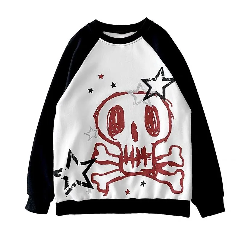 T-shirt à Manches Longues Y2K Femme - Style Vintage Gothique Oversize Harajuku Punk