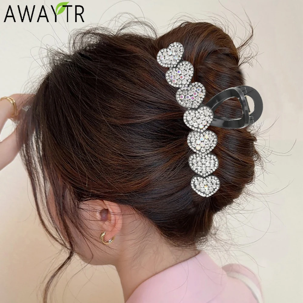 AWAYTR Crystal Butterfly Hair Clips Diamond-encrusted Hair Claws Shark Crab For Women Girl Hair Accessories Headwear