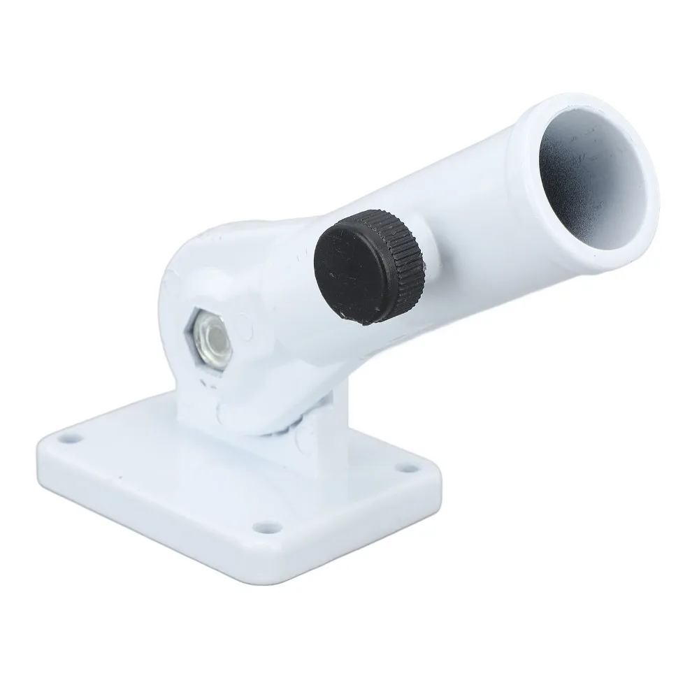 Aluminum Alloy Flag Pole Holder 180 Degree Adjustable White Wall Mounted Flagpole Bracket Flag Mounting Bracket