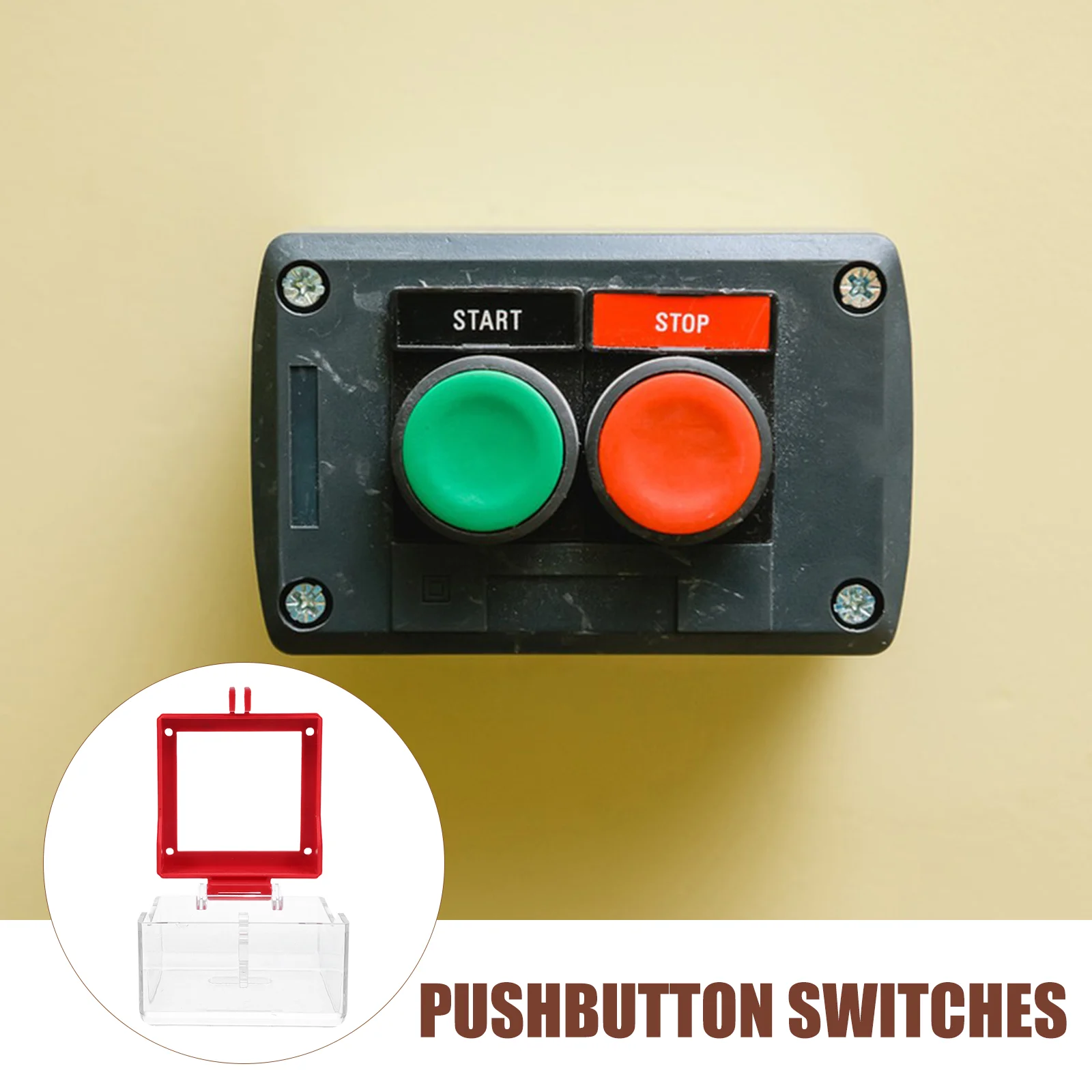 Push Button Guard Switch Protector Emergency Stop Cover Lockout Transparent Safety