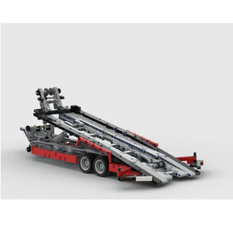 Building Block Model MOC-130553 New Street Cargo Small Three-Axle Trailer 762 Parts Custom Birthday Christmas Toy Gift
