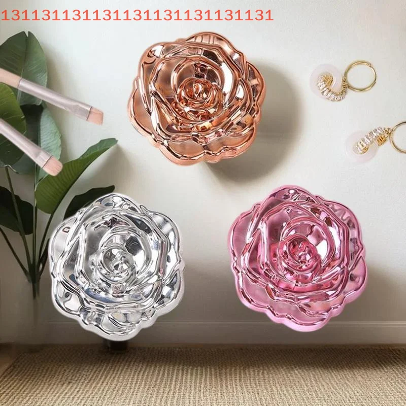 1 mini specchio portatile retrò con fiore di rosa - Strumento di bellezza cosmetica per specchio tascabile compatto a doppia faccia