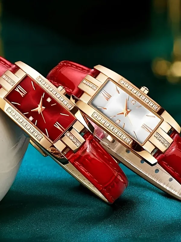 Xiaohongbiao Fashion Exquisite Drainage Diamond Set Small Square Women's Watch Women's Watch Fashion Watch Large Dial