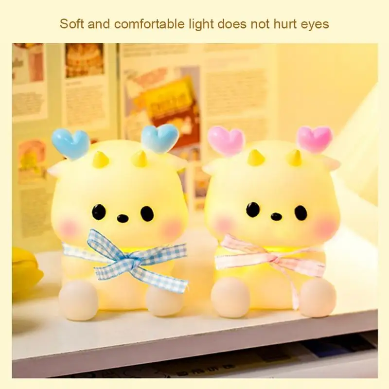 

Cute Cartoon Dragon Creative Atmosphere Decoration Decoration Bedroom Bedside Nightlight Sleep Light Soft Light Night Light