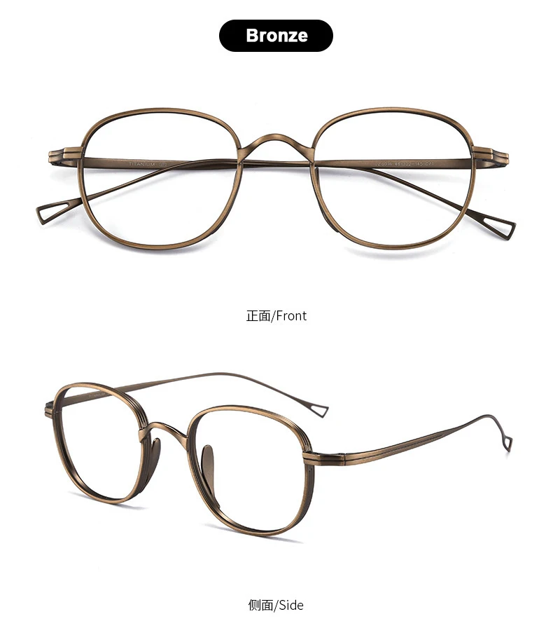 2023 Japan Stil Reinem Titan Retro Design Gläser Luxus Marke Frauen Männer Rahmen Ultra licht Brillen – Detail 10