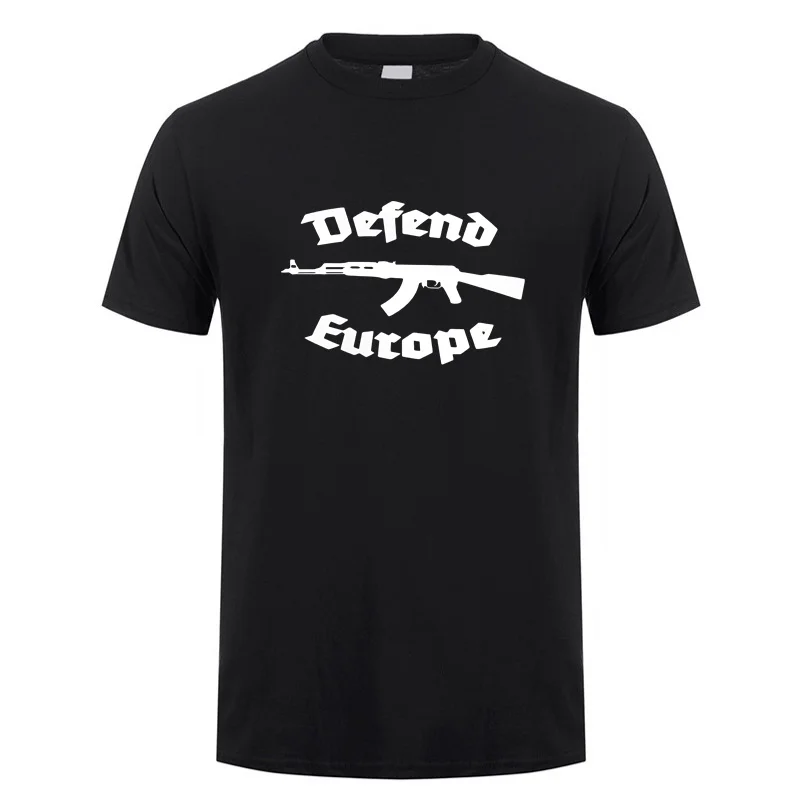 New Defend Europe T Shirt Summer Funny Men Short Sleeve Cotton T-shirts Unisex Oversized Tshirt Man Tops S-5xl