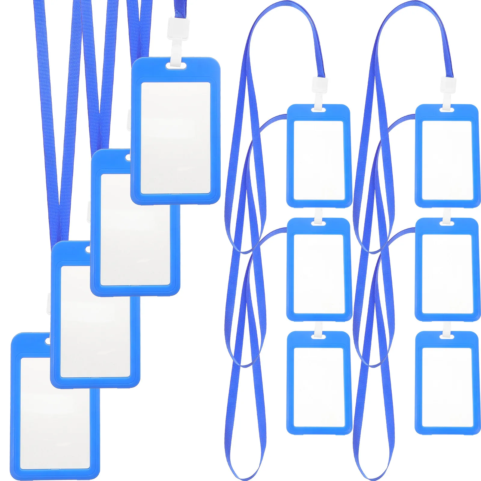 

10Pcs Work Badge Card Sleeve Transparent Protective Holder Clear Id Badge Lanyard for Employee Id Game Cards Organization