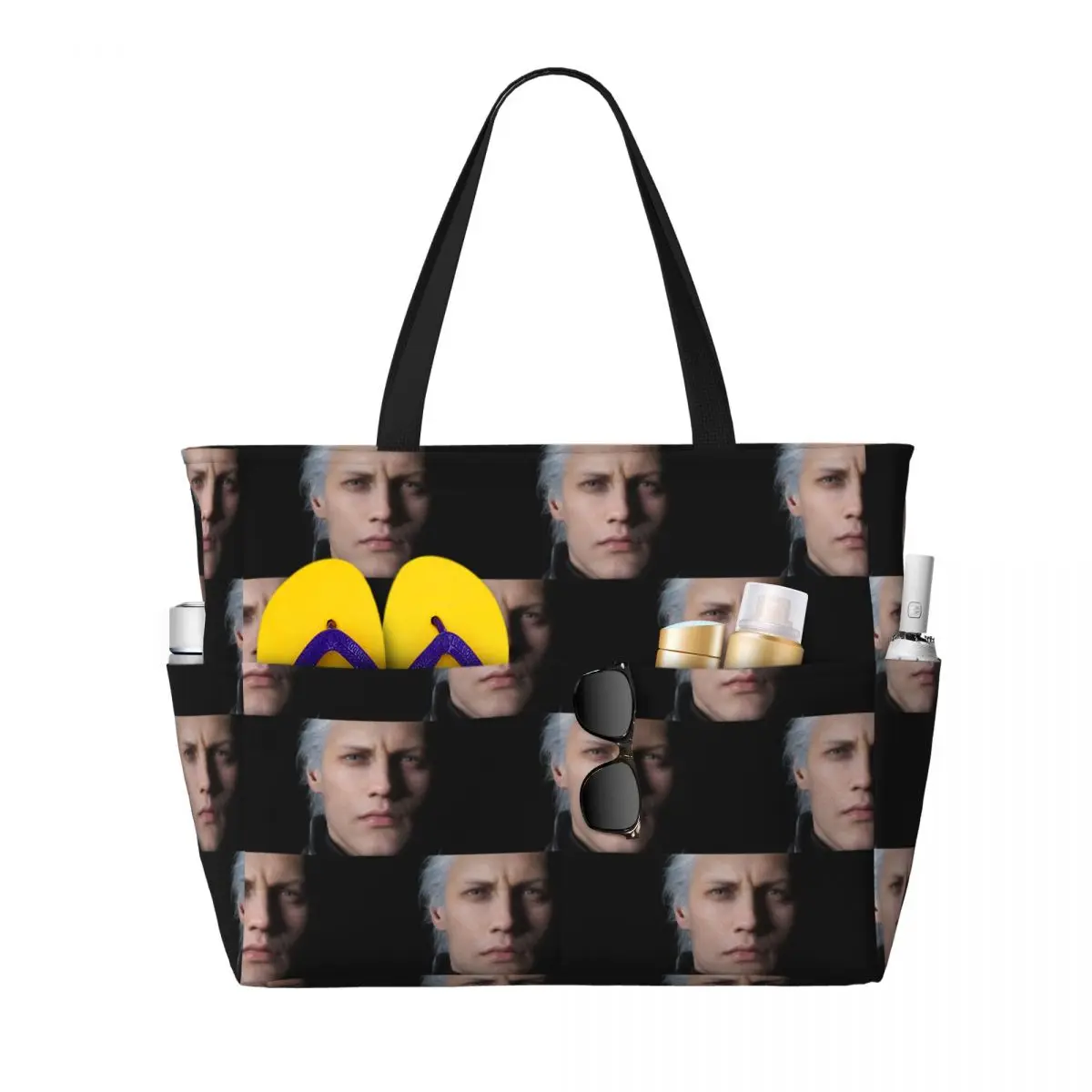 Devil May Cry 5 Vergil Poster Beach Tote Bag Sport Gym Yoga Duffle Large Tote Bag Women Travel Bag Fitness bag