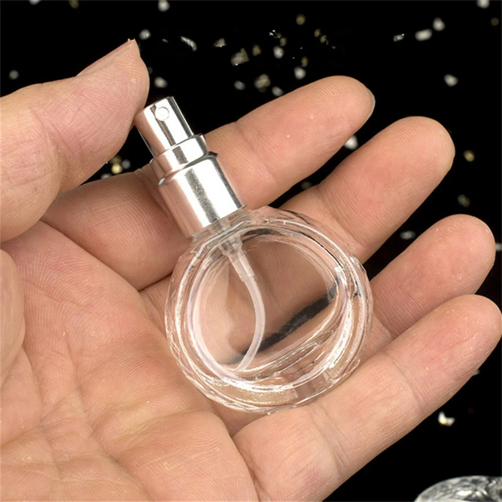 5ml Mini Spray Bottle Oblate Glass Refillable Perfume Bottle Transparent Empty Fragrance Bottles Atomizer Cosmetic Packaging