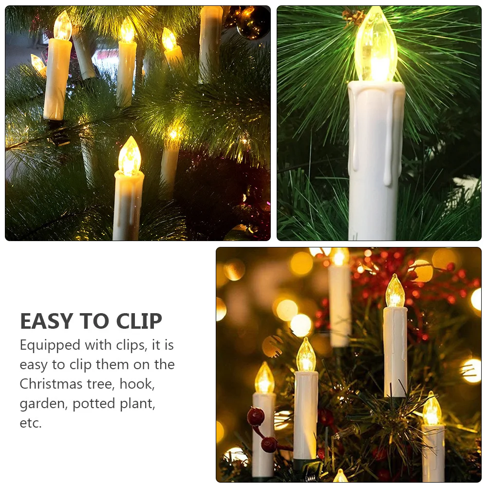 

1 Set Led Electronic Light Plastic Taper Flameless Christmas For Party Supplies Wedding Decor Garden Xmas Tree