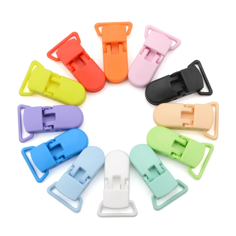 LOFCA 10pcs Baby Pacifier Clips Solid Plastic Pacifier Clips Soother Holder Infant Pacifier Nipples Holder Multi Color Clamp Toy