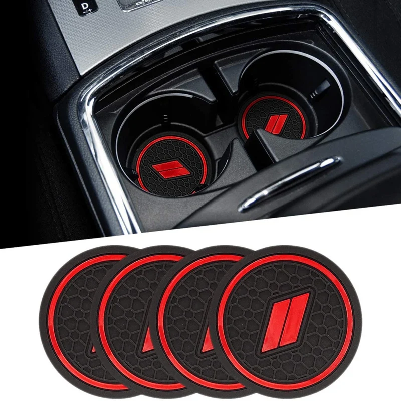 NEW-4Pcs Car Water Cup Holders Latex Anti-Dust Mat Non-Slip Mat Interior For Dodge Charger 2015-2021