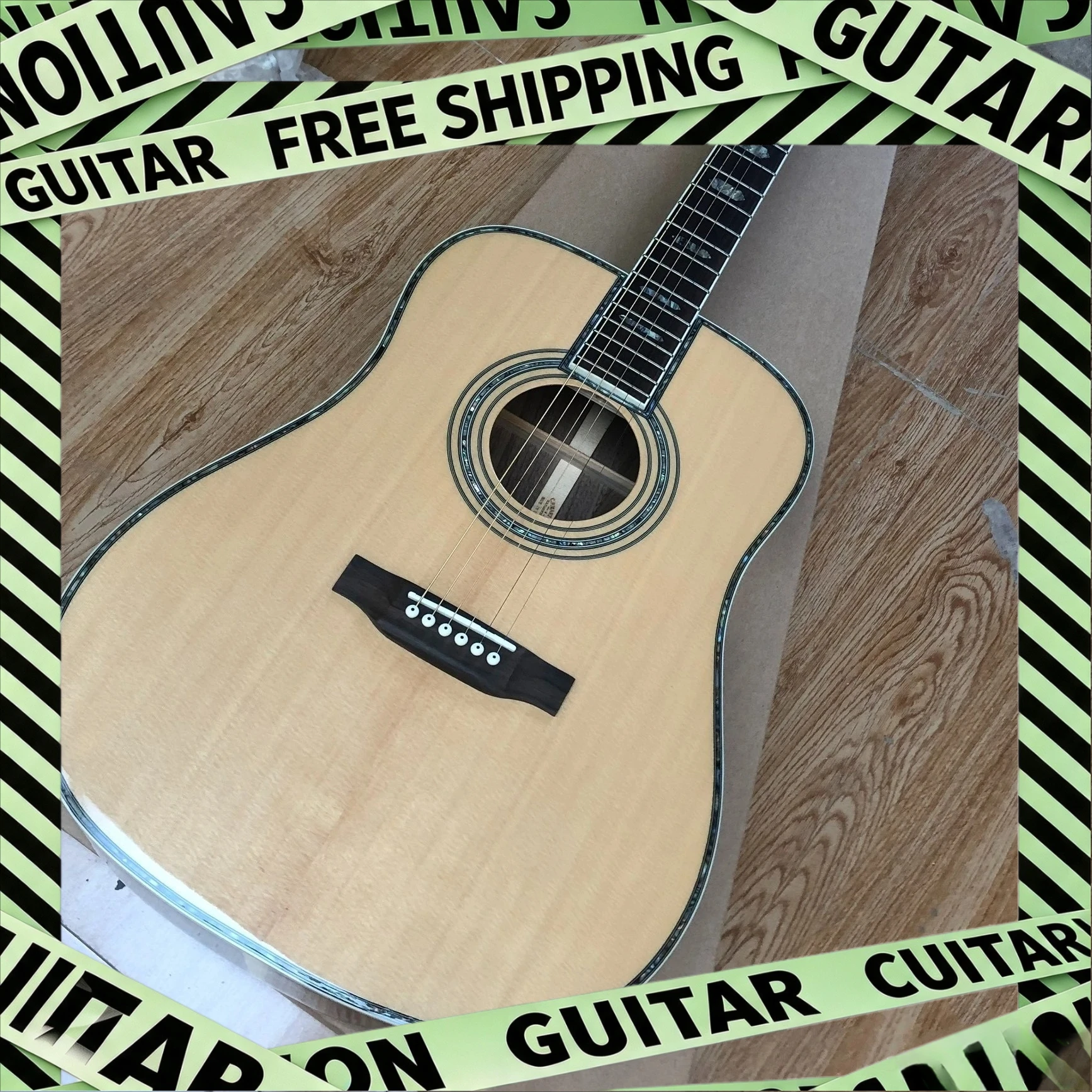 Acoustic Guitar 41 Inch D45 Spruce Body Solid Top Fixed Bridge Exquisite Color Shell Inlay  Delivery Included Unisex Gift
