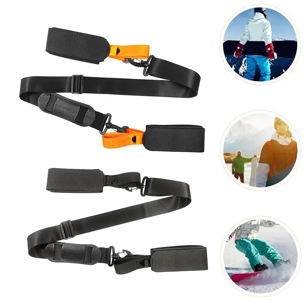 Ski Pole Carrying Strap Nylon Adjustable Ski Pole Shoulder Fixed Strap Ant-Slip Skiboard Strap With Accessories Pad Skiing D9C3