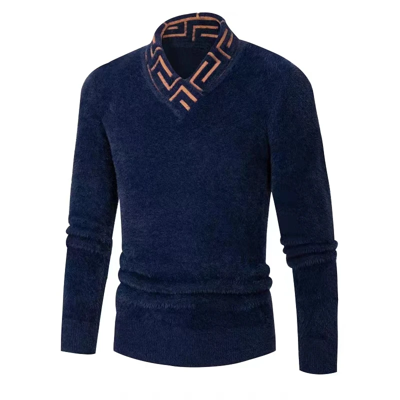 Autunno e inverno nuovi uomini Golf manica lunga giacca sportiva Outdoor caldo mezzo collo alto maglione copertura Casual uomo peluche Top