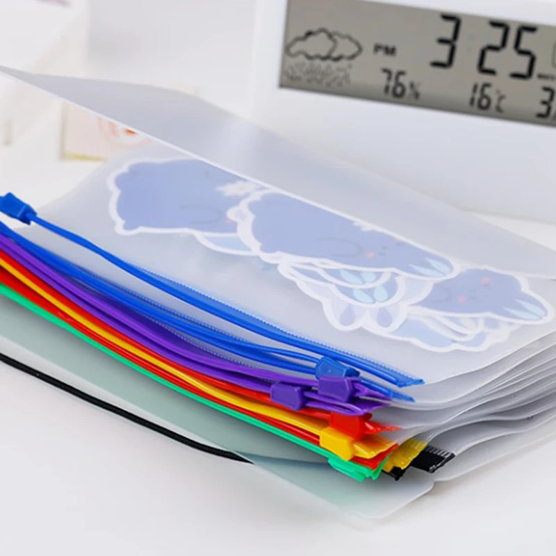 4 pz/set A6 6 fori raccoglitore tasche impermeabile PVC contanti Budget buste cerniera raccoglitore sacchetti per Notebook Planner raccoglitore di viaggio