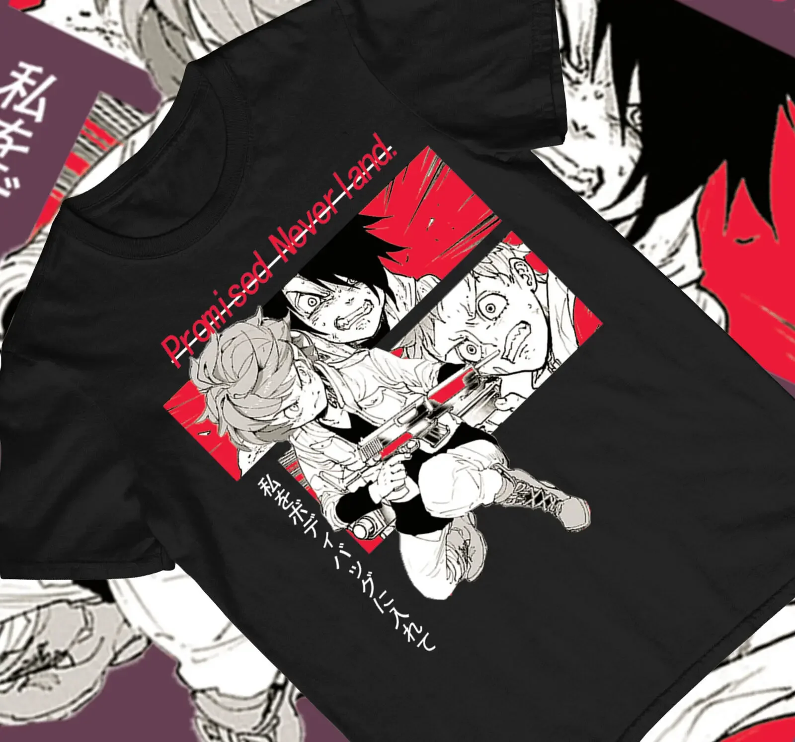 Promised Neverland New T-shirt,Anime,Emma, Ray,Norman,Yakusoku no Neverland