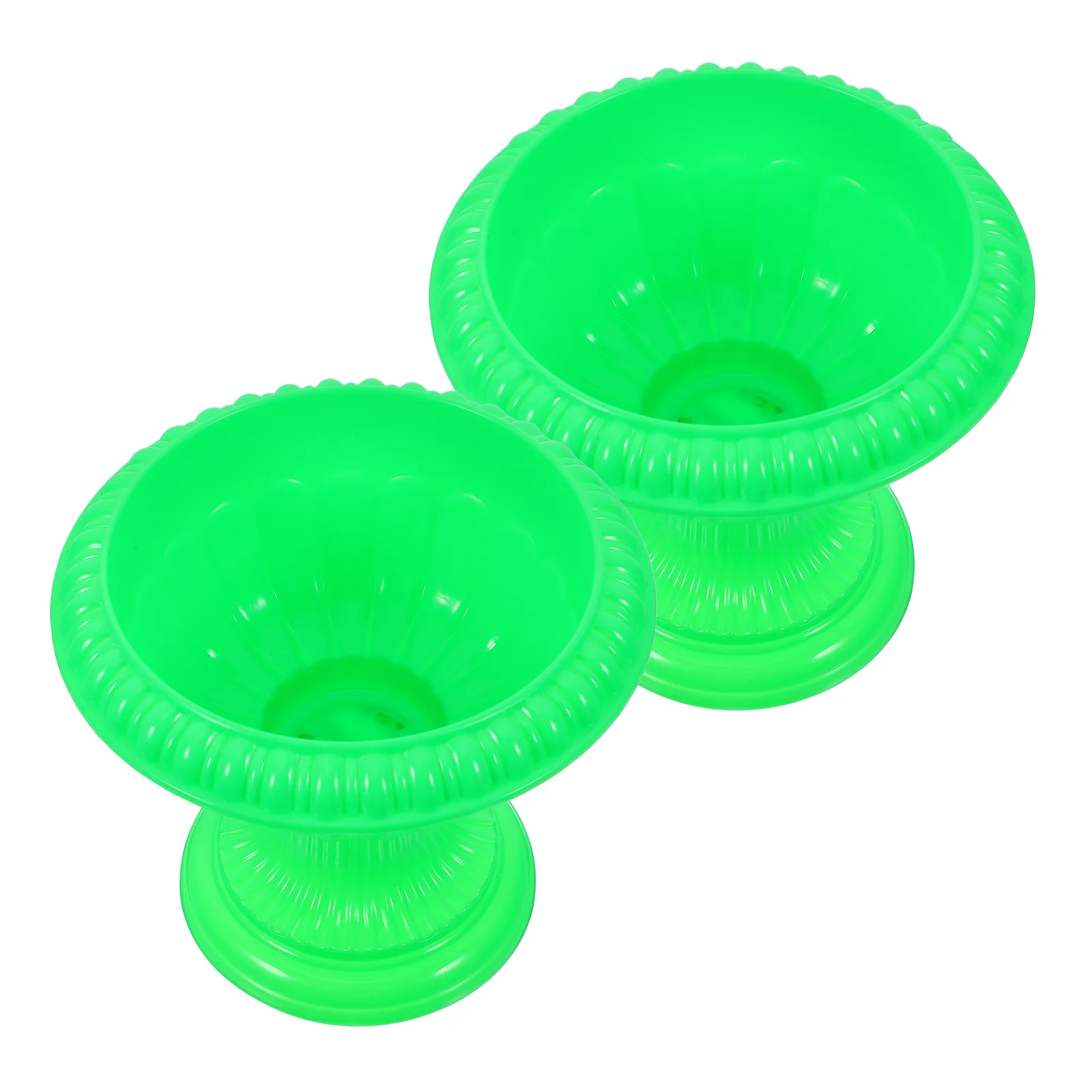 

2pcs Vintage Flowerpot Stage Props European Style Indoor Outdoor Planter Urn Light Green Material Wedding Home