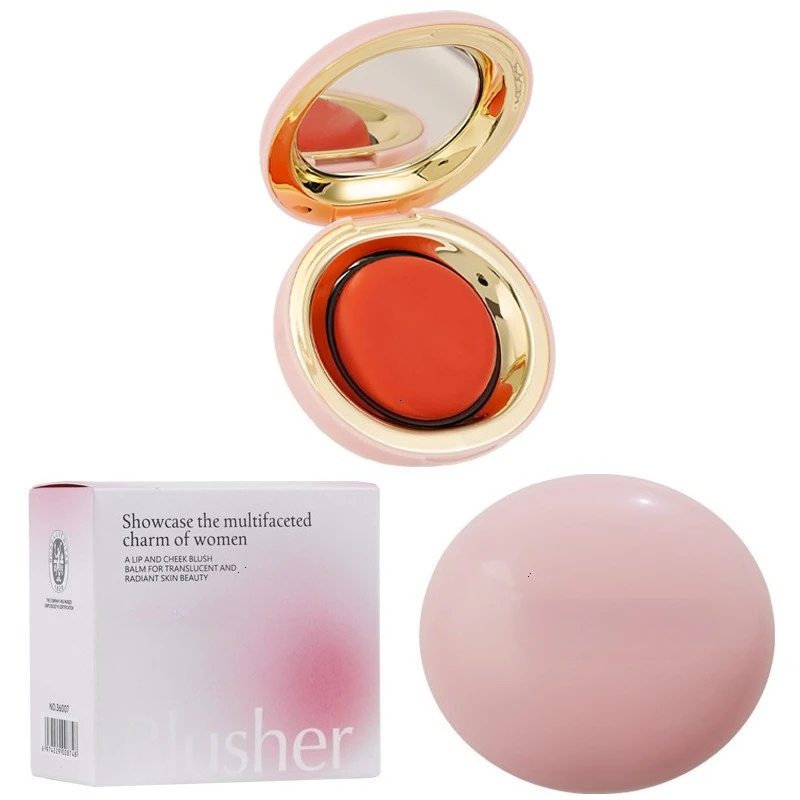 High-Quality Long-Lasting Waterproof Translucent Radiant Skin Blusher Four-Color Blush Lips Cheeks Dual-Use Natural Brightening