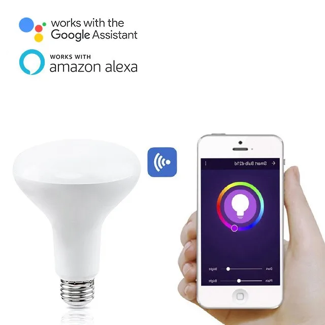 ZAOXI-bombilla LED inteligente con Bluetooth para el hogar, bombilla con Graffiti, 9W-RGBCW, Control por voz de Google, Alexa, Control por aplicación, atenuación de bombillas cálidas y frías