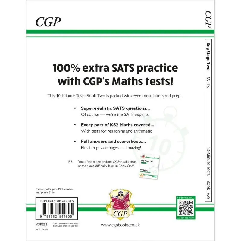 KS2 Maths SAT Buster 10Minute Tests  Book 2 For The 2025 Tests CGP Books Coordination Group Publications 9781782944805 Book