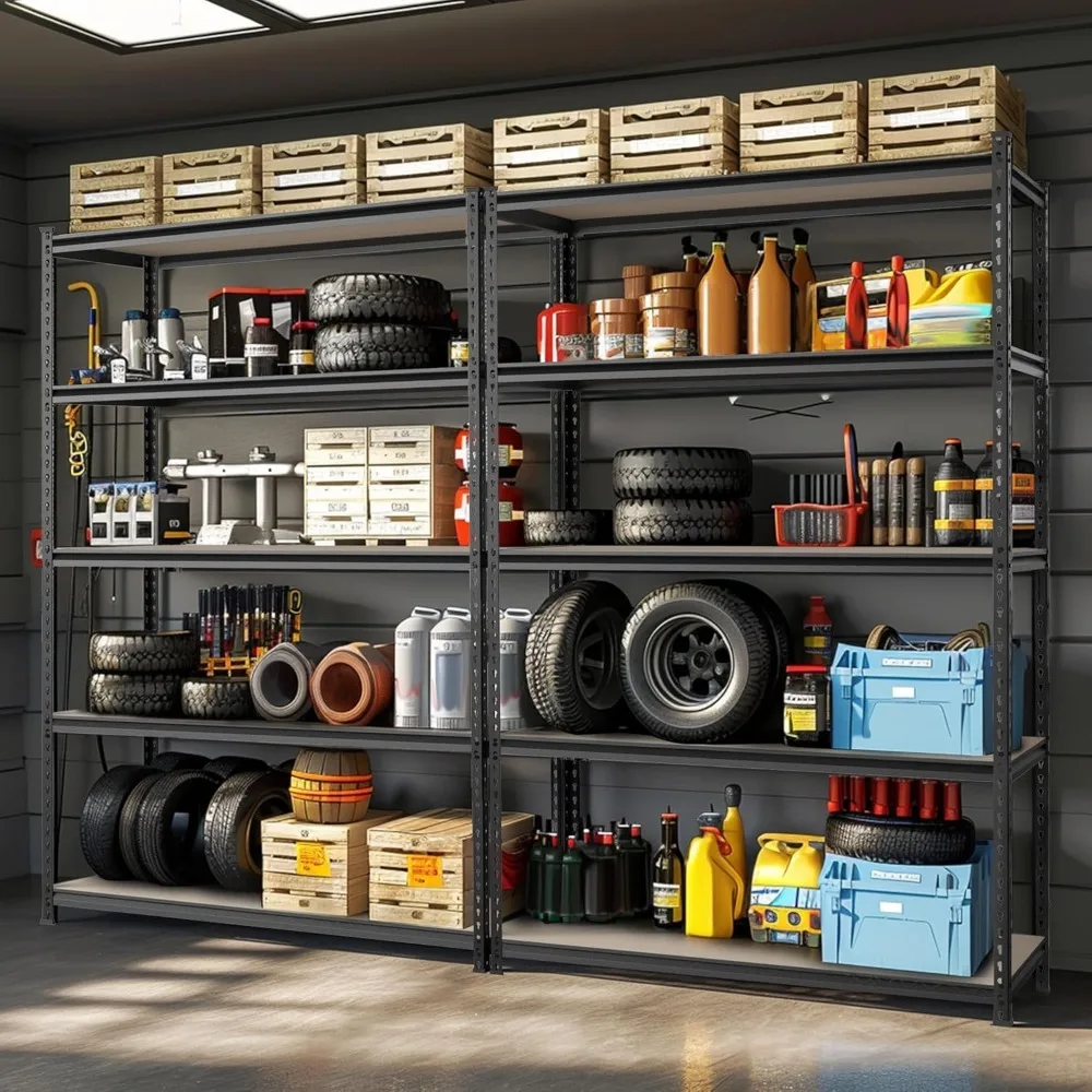 

5-Tier Metal Storage Shelving Unit – 36''W x 18''D x 72''H, Heavy Duty Adjustable Racks with Particle Board Shelves