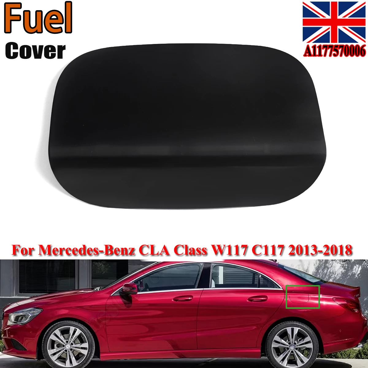 For Mercedes CLA W117 CLA250 2014 2015 2016 2018 2017 Fuel Tank Filler Cap Flap Gas Lid 1177570006 Tank Covers Accessories