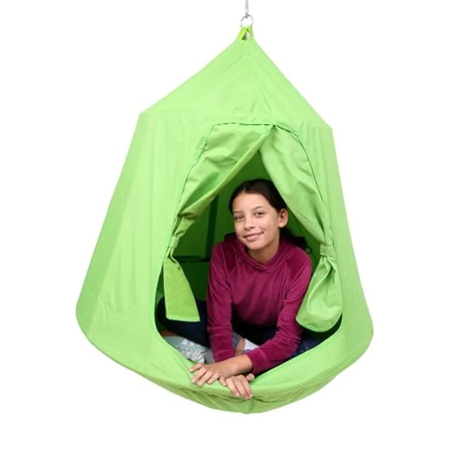 

Play Tent Swing - Hanging Tent Indoor/Outdoor Pod Swing for Kids - Sensory Swing Chair Hanging Tree Pod Tent - Supports 1-2 Peop