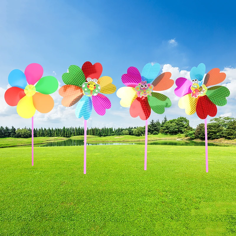 

1Pc Colorful Flower Windmill Butterfly Bee 3D Pinwheel Home Garden Decoration Wind Spinner Whirligig Yard Decor Outdoor Kid Toy