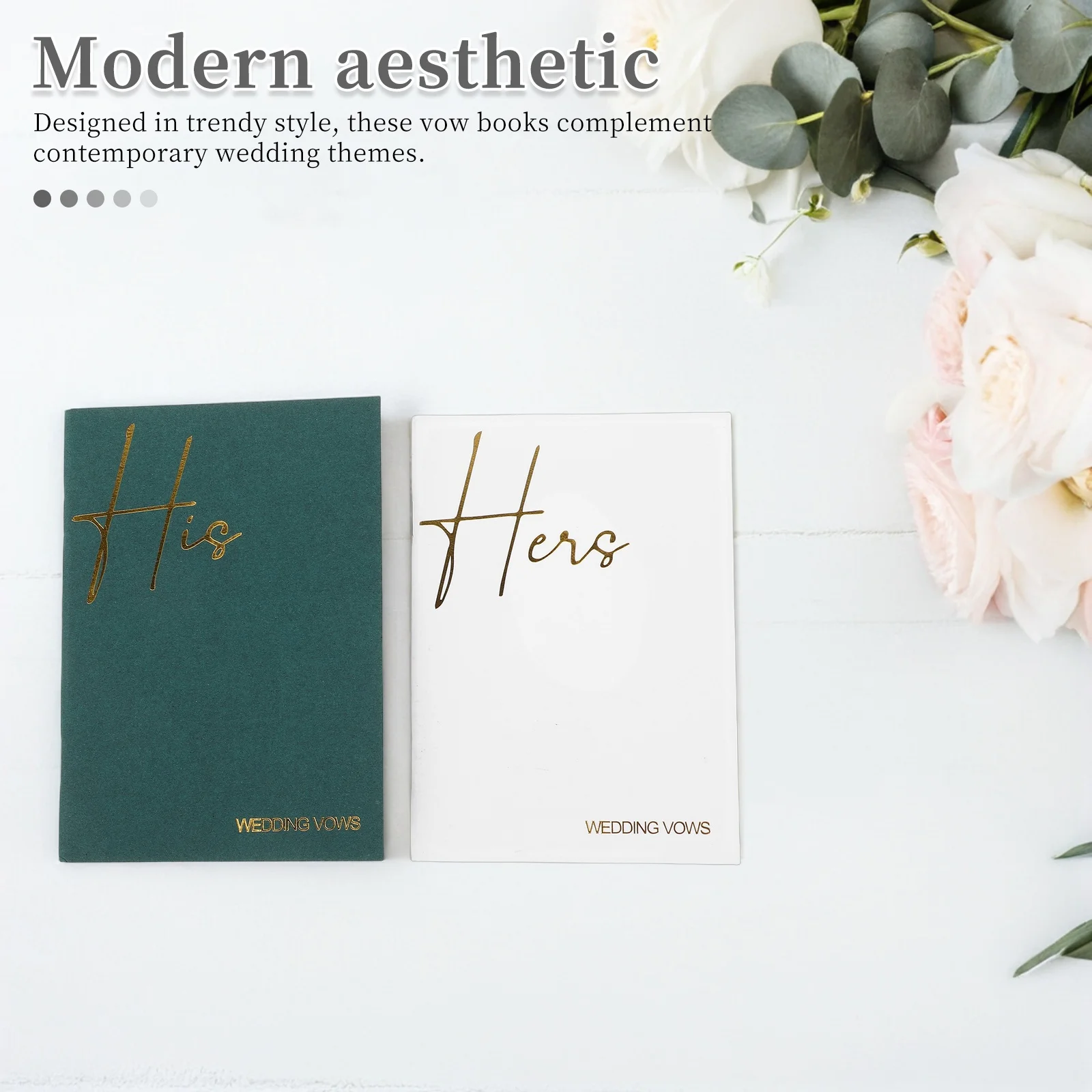 

2Pcs Wedding Vow Books Modern His Hers Ceremony Keepsake Notebook for Bride Groom Wedding Vow Books Vows Book Vows Hand Cards