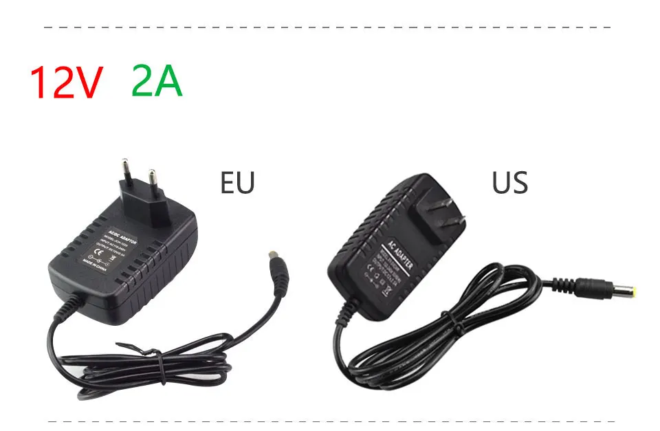 DC 12V 1A 2A 3A Power Supply AC100-240V Converter Adapter DC12V EU/US/UK/AU Plug 5.5mm X 2.1-2.5mm Lighting Transformer Driver