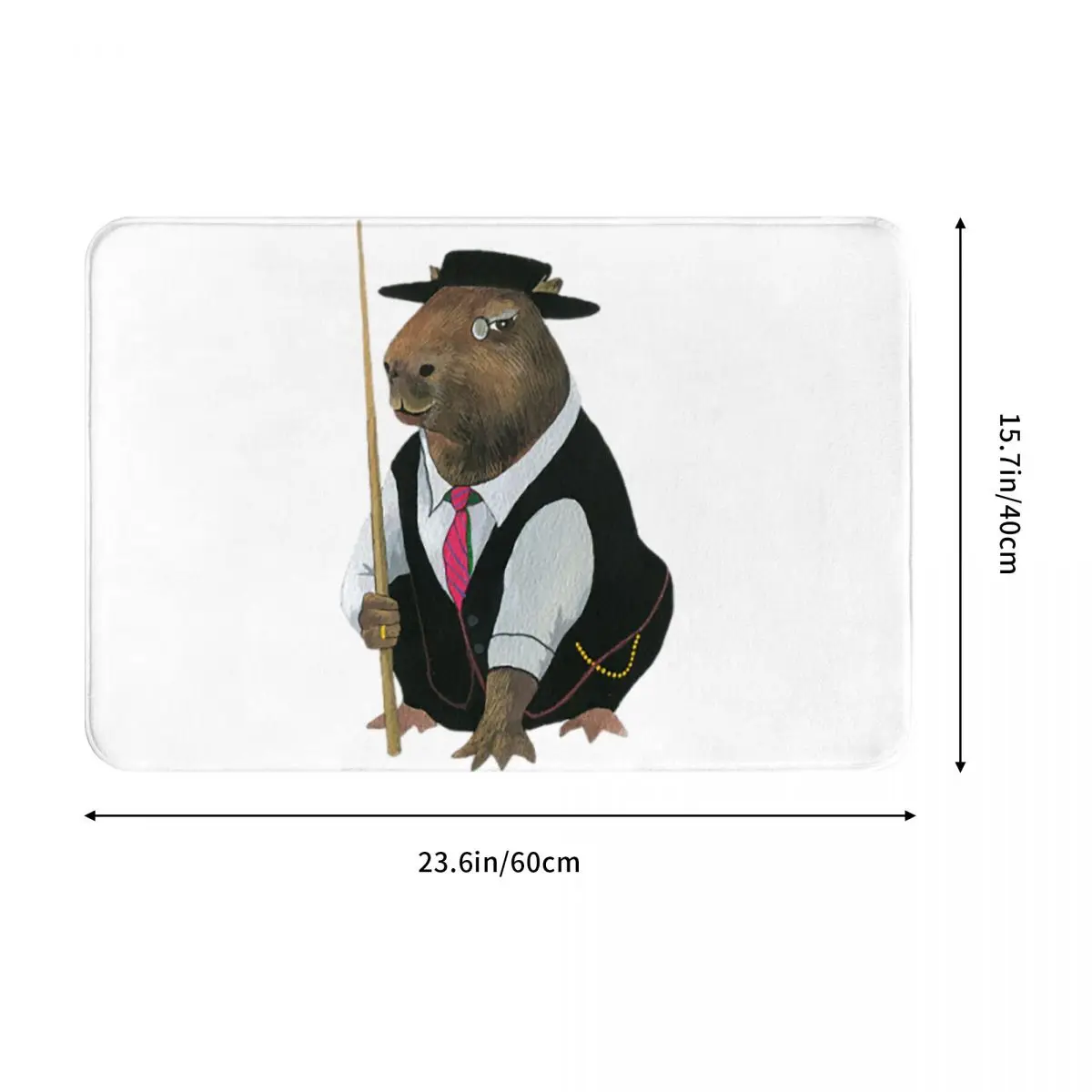 Capybara Billiards Player Doormat Durable Carpet Rug Kitchen Entrance Home Floor Mat for Bedroom Footpad Mats