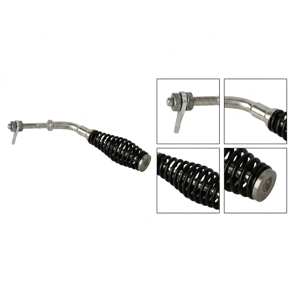 Modern Black Stove Door Handle Compatible With Fireplaces & Boilers - Stainless Steel Part Replacement