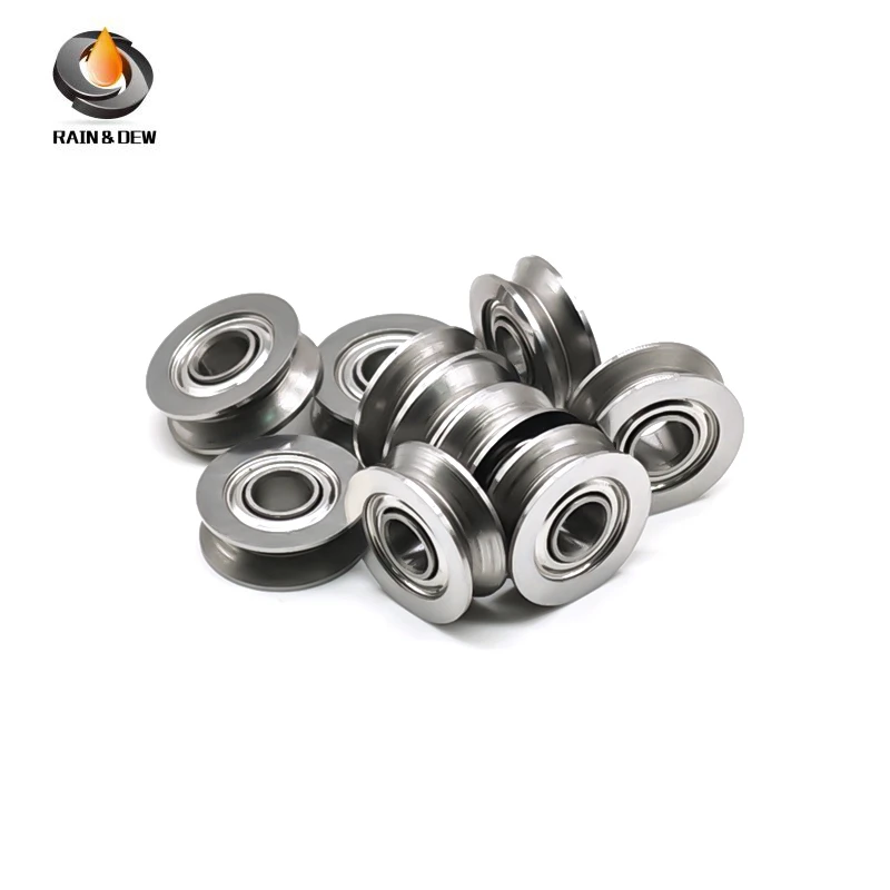 4PCS Stainless Steel SV4-12ZZ Roller Bearing 4X12X4 mm Guide Rail Pulley V-shaped Bearing SV4-12 SV4-12Z