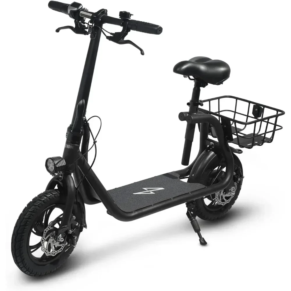 home.Phantomgogo Commuter R1 - Electric Scooter for Adults - Foldable Scooter with Seat & Carry Basket - 450W Brushless