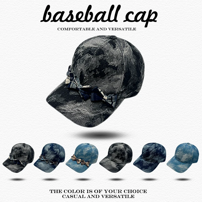 Sonnenschirm Persönliche Vielseitige Distress Schirmmützen Mode Im Freien ins Neue Männer Frauen Koreanische Retro Bandhnu Bogen Solide Baseball Hüte
