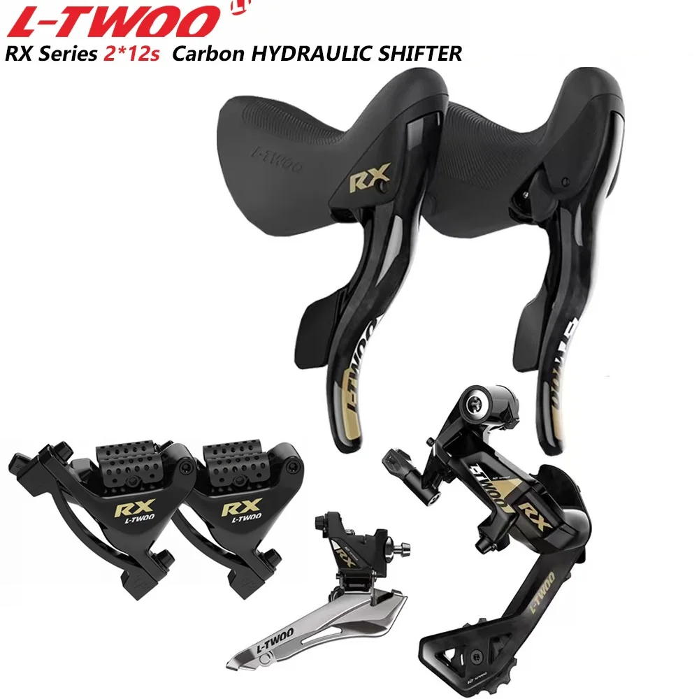 

LTWOO RX Carbon Fiber Road Bike Hydraulic Disc Brake Groupset 2x12 Speed Shifter Caliper Front Rear Derailleur Max Cassette 34T