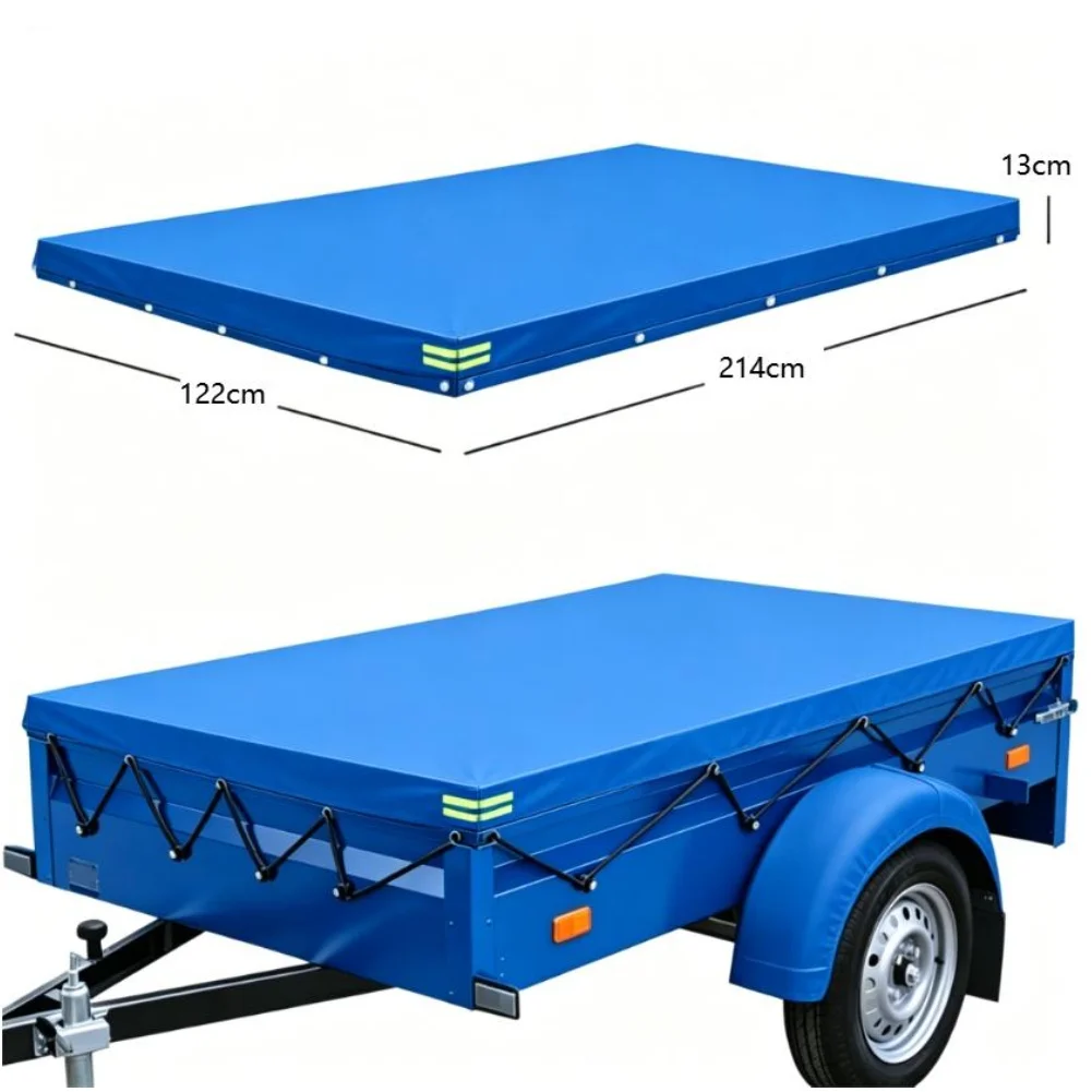 420D Oxford Polyester Trailer Cover Designed for Waterproofing and UV Protection with Reflective Strips for Visibility