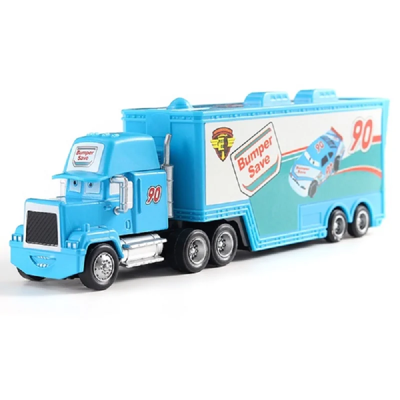 Disney Pixar Cars Trucks With Car Mack Truck Lightning McQueen Racing Toy 1/55 Ratio Die Casting Ramirez Model Children\'s Gifts