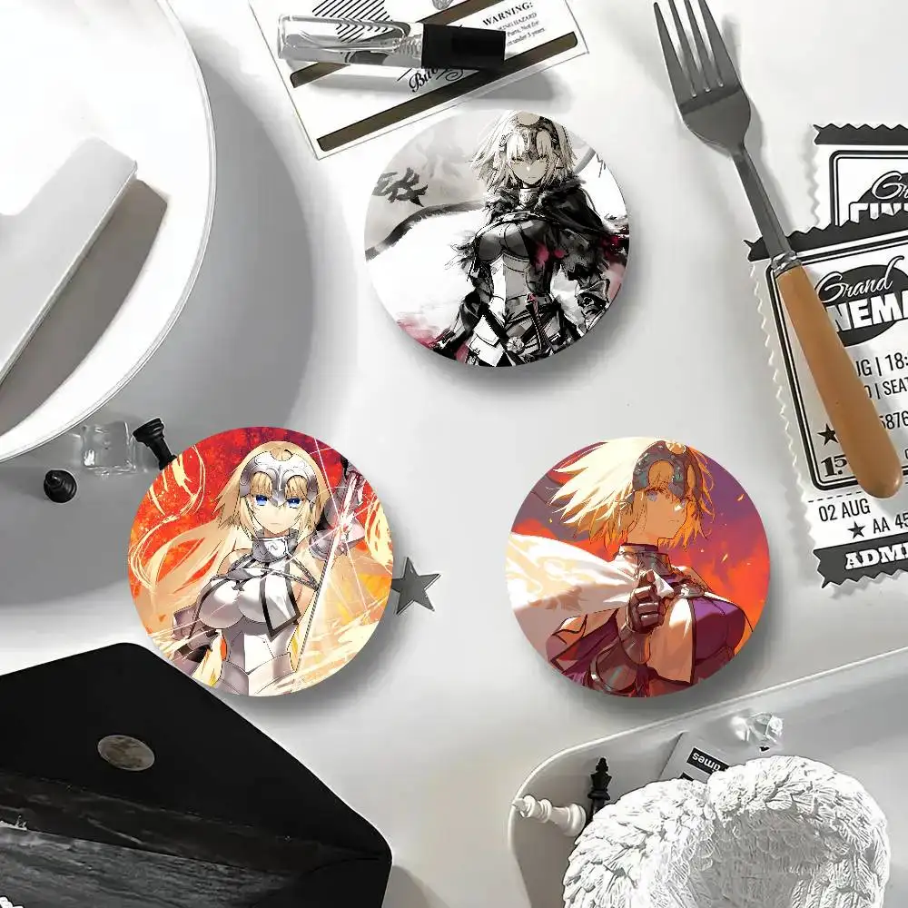 Broches de esmalte redondos estilo caricatura de Jeanne Alter del juego animado Fate Grand Order para decoración de mochilas y accesorios