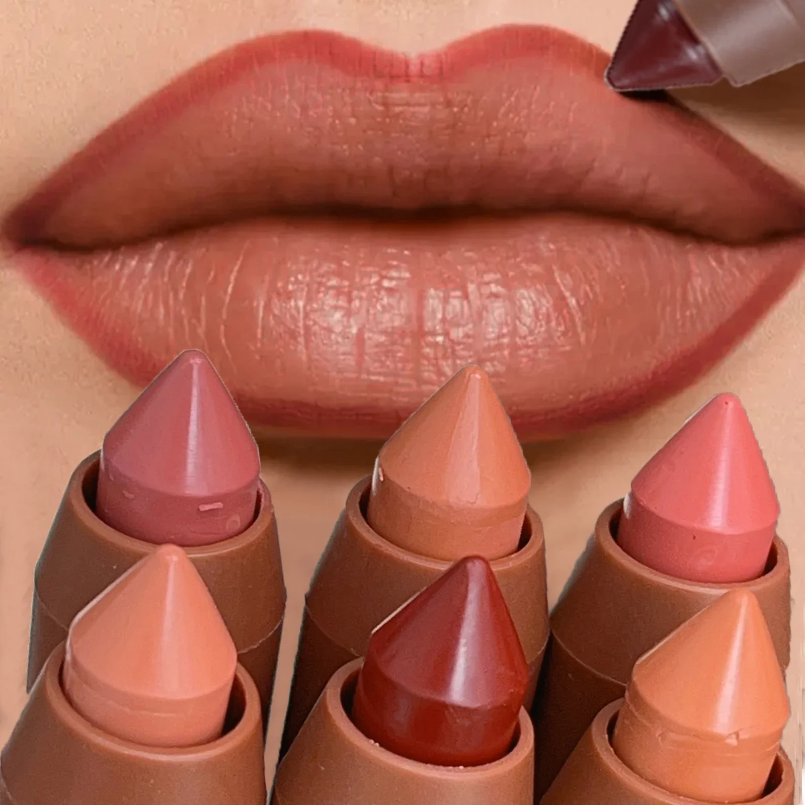 Matte Naakt Lip Liner Waterdicht Niet-plakkerig Zacht Mat Lipkrijt Gemakkelijk te dragen Contouring Lipliner Overzicht Tint Potlood Cosmetisch